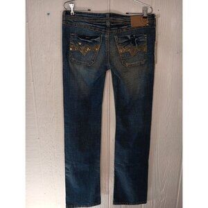 Diesel LOWKY Jeans Womens 28 x 33 Blue Denim Sequin 0071L-STRETCH $320 New